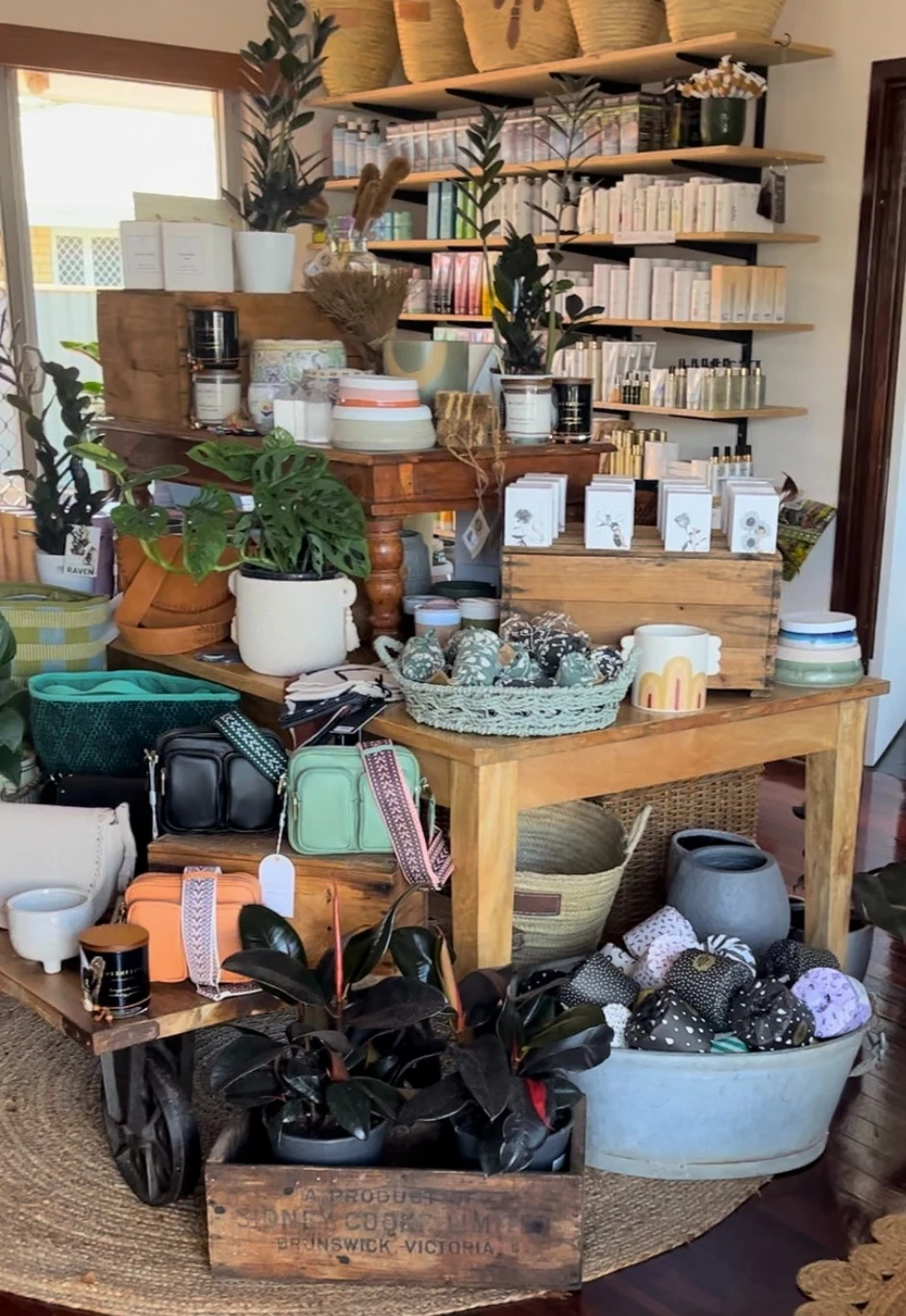 Homewares, gifts, skincare and plants displayed in the original store