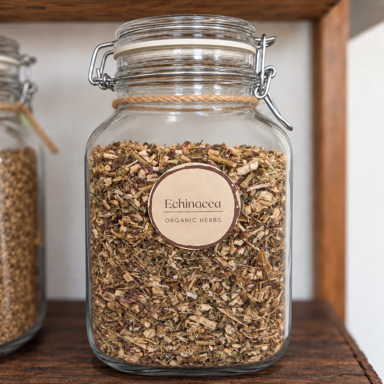 Echinacea in its glass display jar - enhanced shop photograph