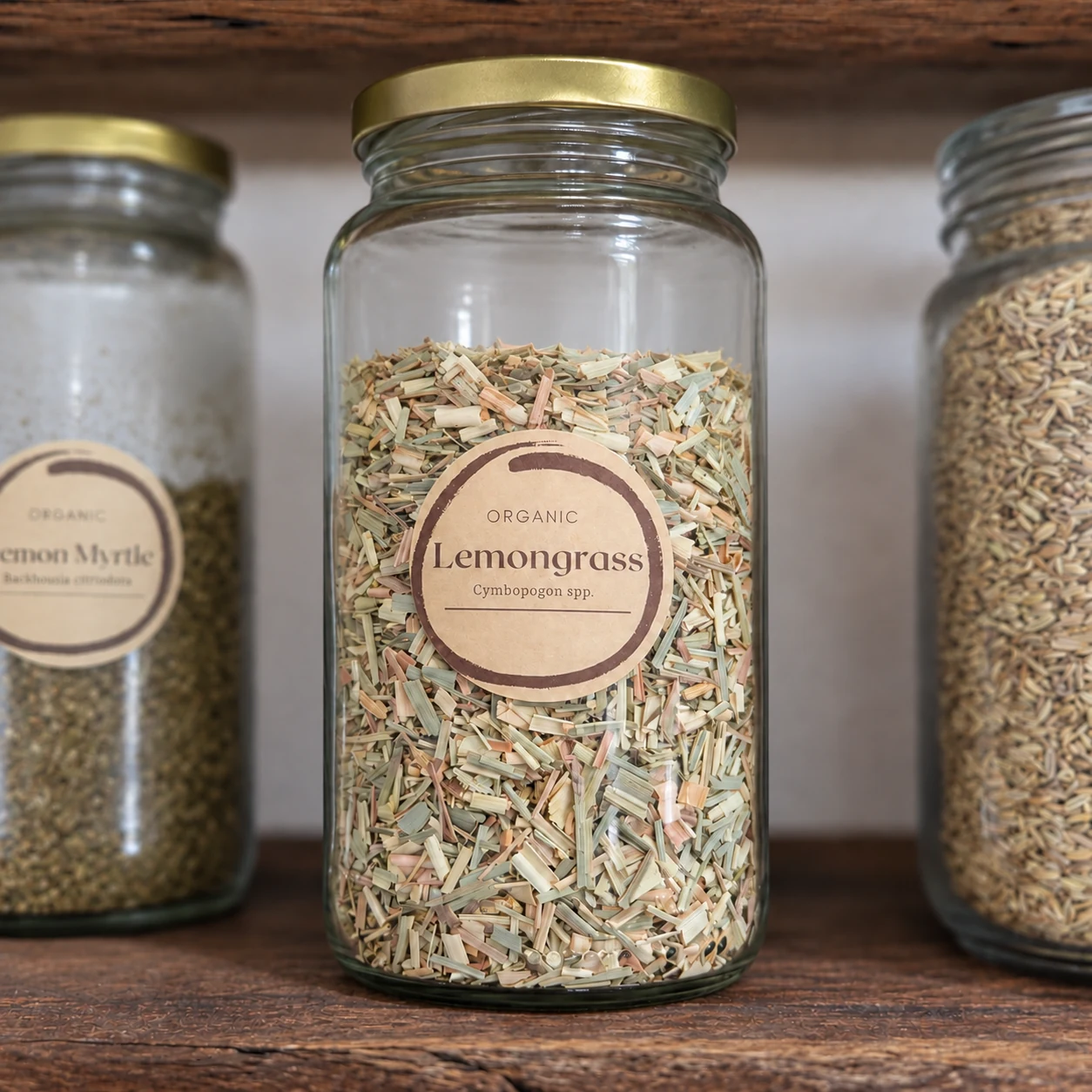 Lemongrass in its glass display jar - enhanced shop photograph