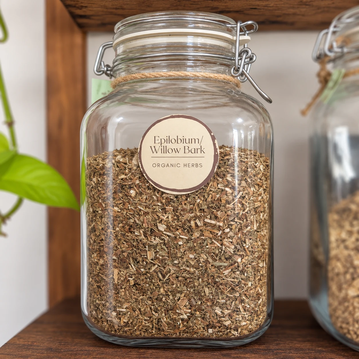 Epilobium in its glass display jar - enhanced shop photograph